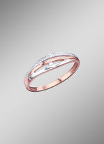 Elegante damesring tweekleurig met briljanten 
