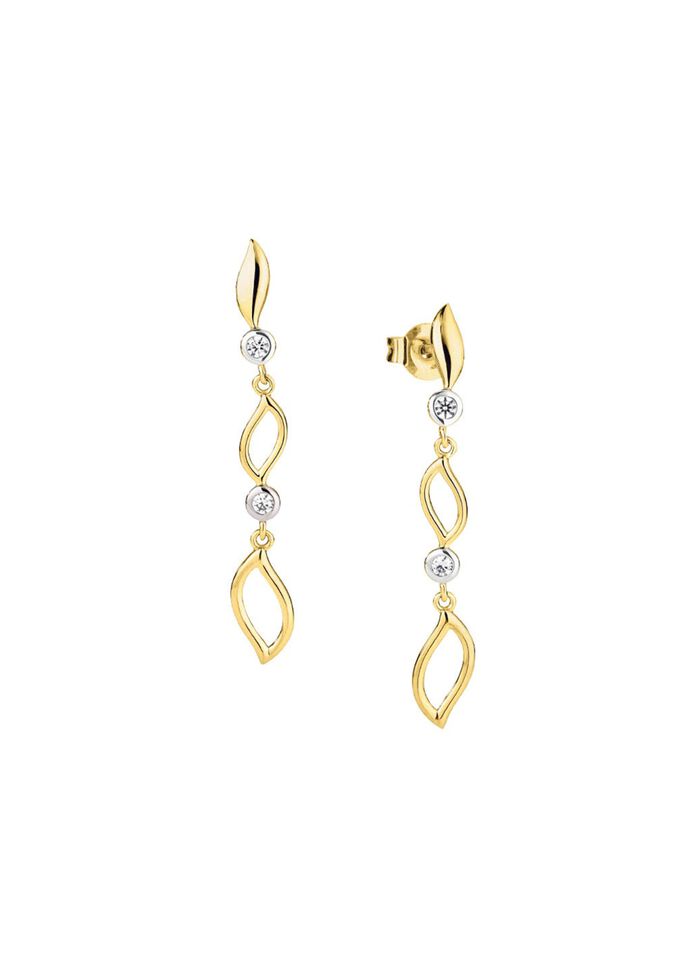 Delicate elegantie in tweekleurig: oorbellen met synthetische zirkonia 