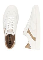 Rieker sneakers van zacht nappaleer WIT-CAMEL