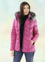 Jas met afneembare capuchon FUCHSIA