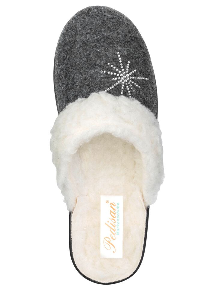 Gevoerde damespantoffels, met nieuwe wol 