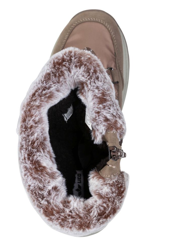 Gevoerde dameslaarzen, winterschoenen, met rits TAUPE