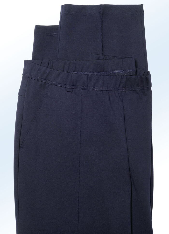 "Klaus Modelle" instapbroek met brede elastische tailleband in 6 kleuren MARINE