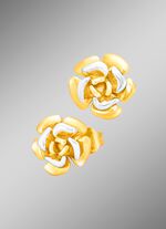 Oorknopjes met tweekleurige bloemen 