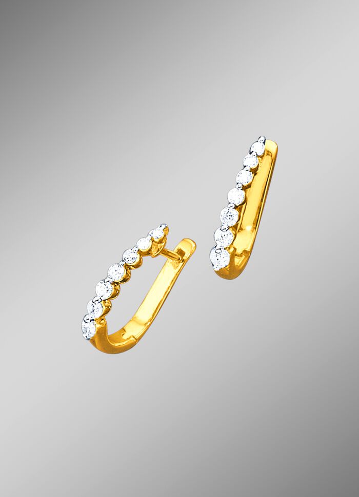 Prachtige opvouwbare oorringen met diamanten 