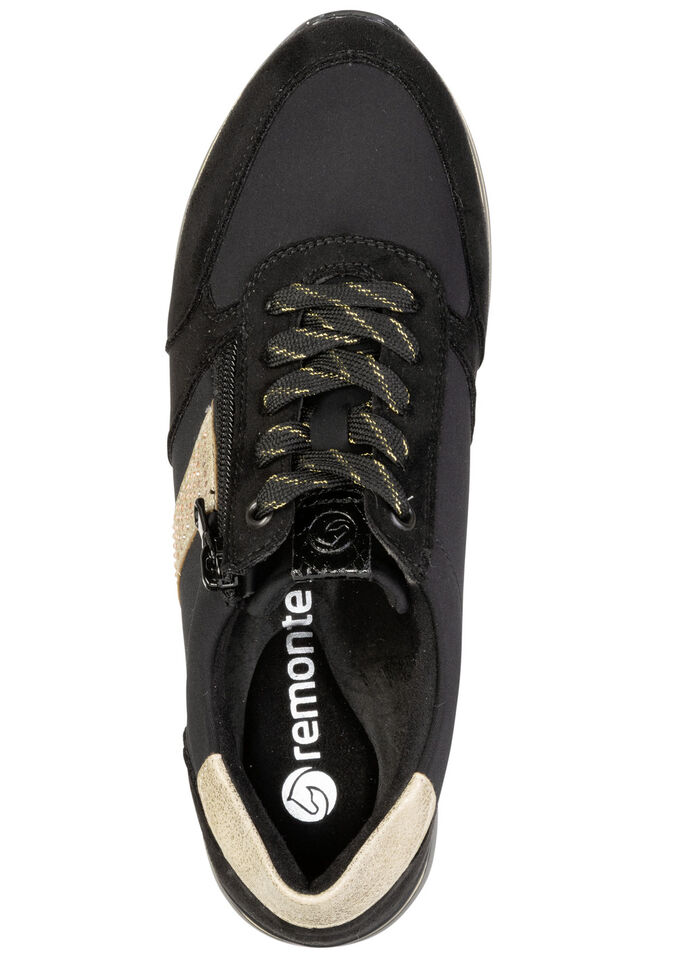 Remonte, trendy damessneakers, breedte G, met uitneembaar voetbed SCHWARZ-GOLD