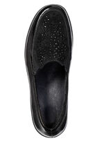 ELENA EDEN, comfortabele damespantoffels, breedte H, met uitneembaar voetbed ZWART