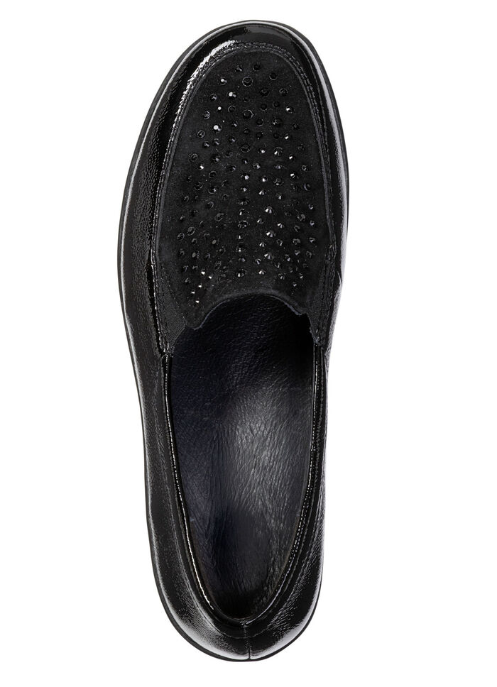 ELENA EDEN, comfortabele damespantoffels, breedte H, met uitneembaar voetbed ZWART