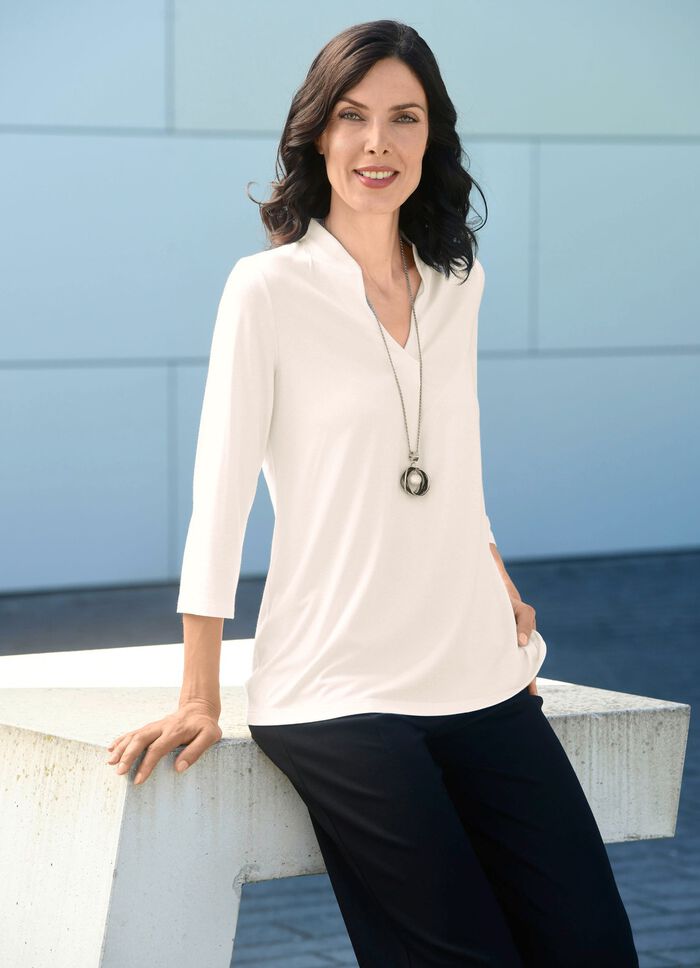 Overhemdtuniek met opstaande kraag 