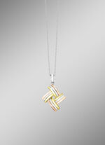 Modieuze knoophanger in driekleur met ankerketting 