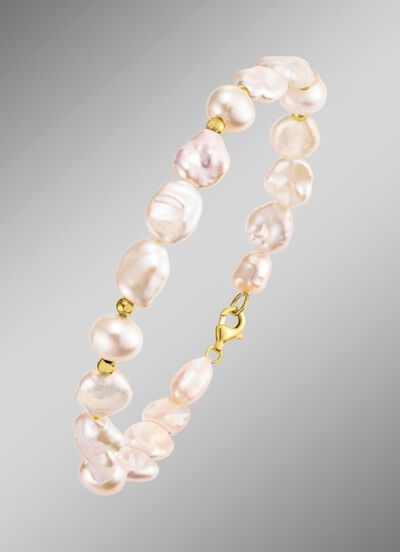 Armband met SW gekweekte parels en Keshi parels 