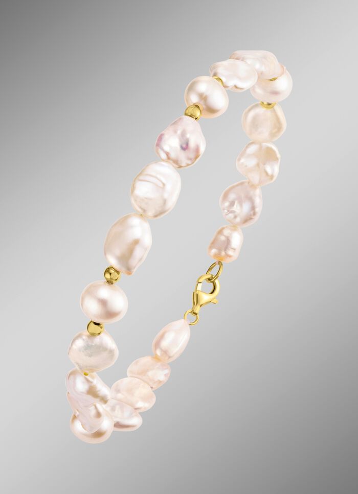 Armband met SW gekweekte parels en Keshi parels 