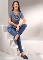 Overhemd met gedrapeerde halslijn 