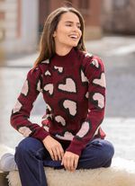 Trui met hartjesmotieven 