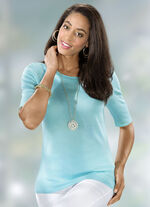 Gebreide twinset met een mix van patronen AQUA