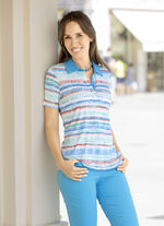 Poloshirt met korte decoratieve knoopsluiting 