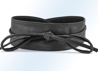 Modieuze leren strikceintuur, 8 cm breed 