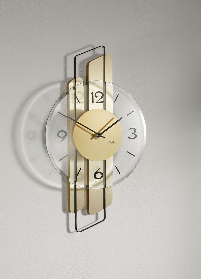 Wandklok met nauwkeurig quartz uurwerk GOLD