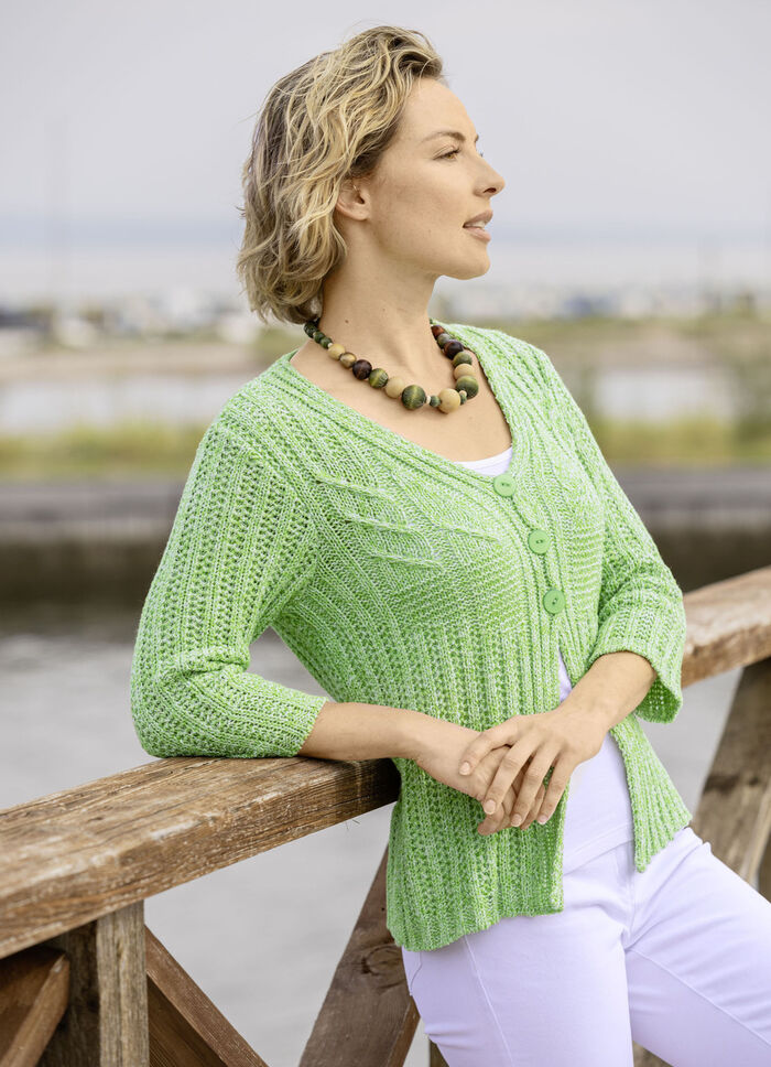 Cardigan in een fijne melange-look 