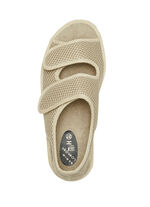 Klittenbandsandaal van gewatteerd textielmateriaal BEIGE