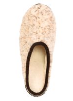 Pantoffel van gespikkeld wolpluche BEIGE-BRUIN