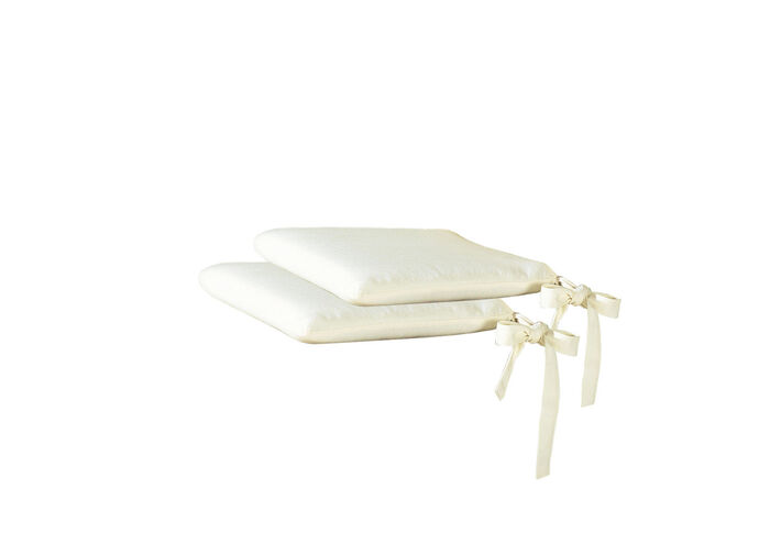 Set van 2 stoelkussens met strikkoordjes BEIGE