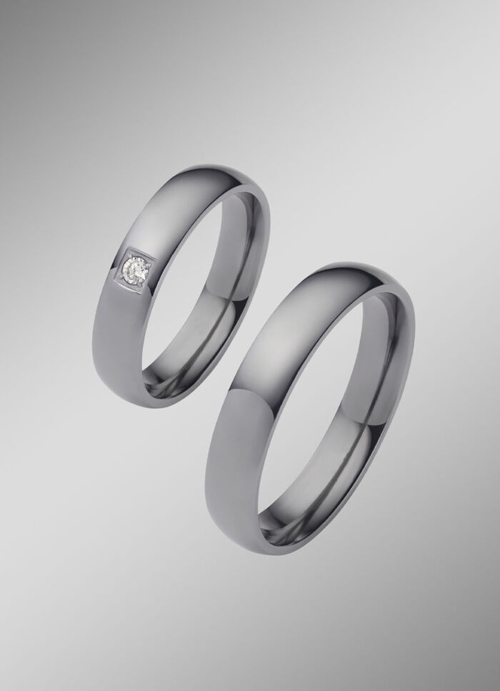 Glanzende tantaal trouwring 