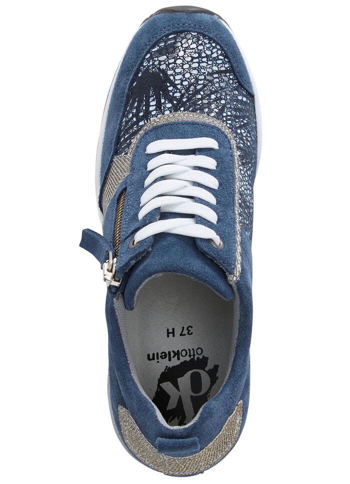 ELENA EDEN veterschoen met glanzend bedrukt elastisch materiaal 