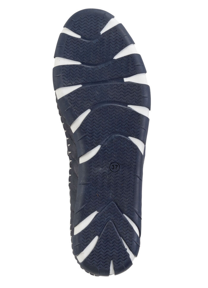 Gemini pantoffels met een subtiele kreukelstructuur en kleurrijke leren bloemen MARINE