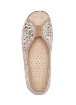 Slippers in goudbeige gemaakt van textielmateriaal 