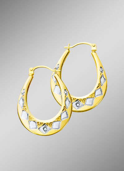 Creoolse oorbellen met ruitpatroon 