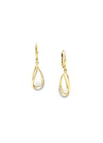 Oorbellen met zoetwaterparels en synthetische zirkonia 