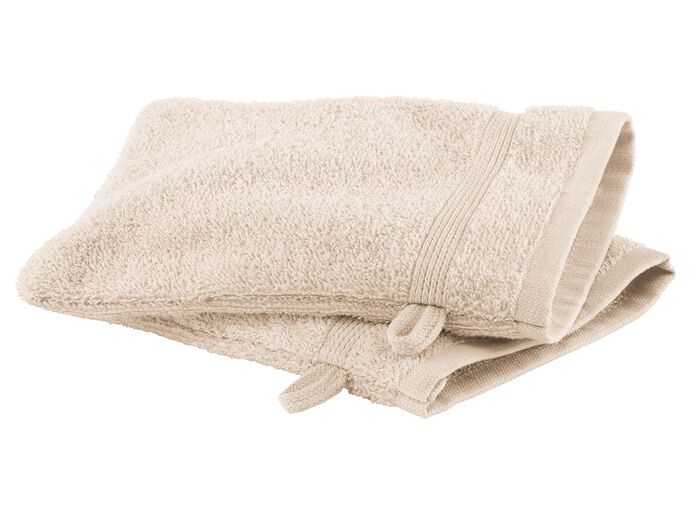 Gezellige badstofserie met rand BEIGE