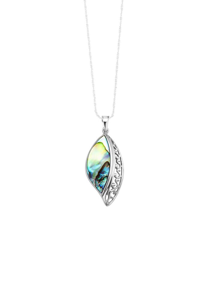 Edele zilveren hanger met echte abalone parelmoer 