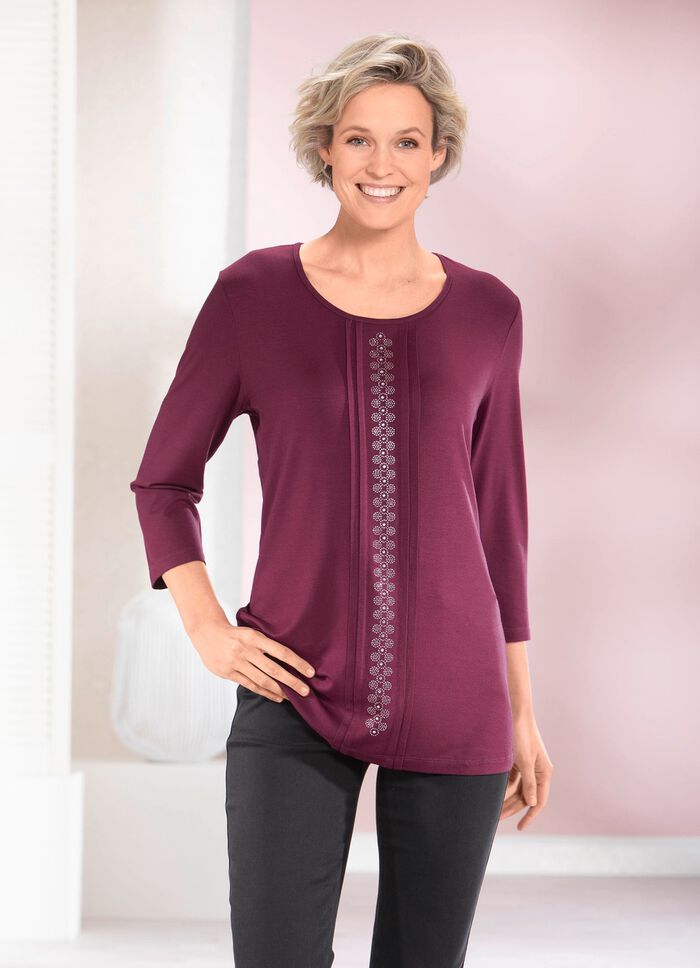 Shirt met bies in 2 kleuren 