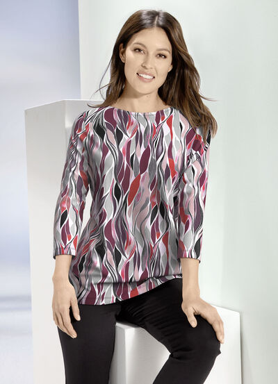 Shirt met modieuze boothals 