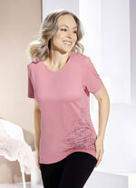 Shirt met uitgebreide strass-applicatie in 2 kleuren PALISSANDER