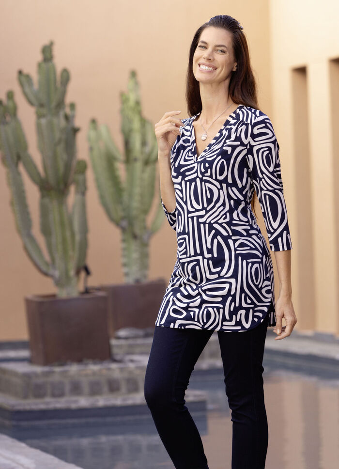 Shirt tuniek met een geweldig patroon 