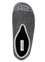 Laurina, trendy damespantoffels, breedte H, met luipaardprint ANTHRAZIT-GRAU