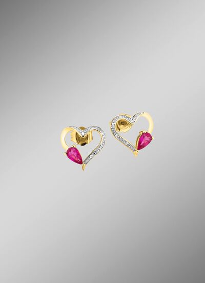 Delicate schittering: oorbellen met echte robijn 