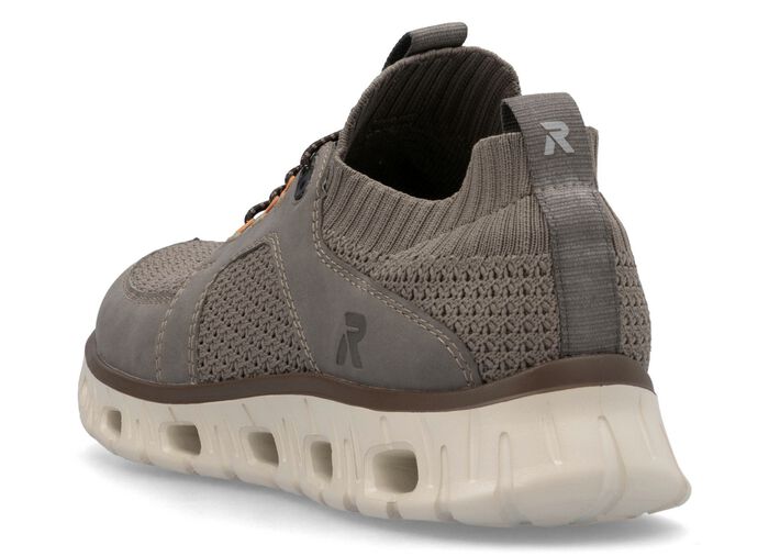 Rieker sneakers met elastische decoratieve vetersluiting TAUPE