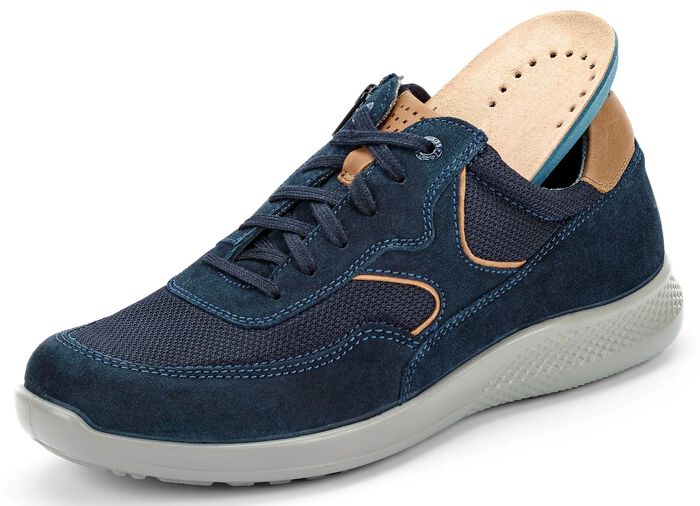 GINO GALANTE, sportieve heren veterschoen, breedte K, met uitneembaar voetbed MARINE