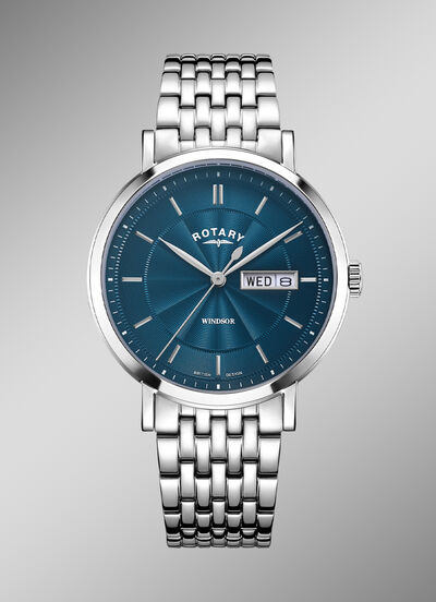 Rotary Quartz herenhorloge gemaakt van roestvrij staal 
