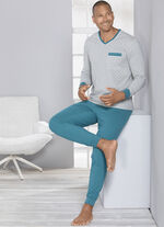 Pyjama, met V-hals en ribboorden 