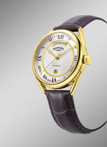 Rotary quartz herenhorloge met leren band 