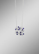 Hoogwaardige hanger met saffier en diamanten 