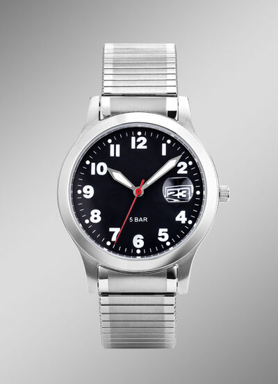 Para-Quartz herenhorloge met roestvrijstalen band 