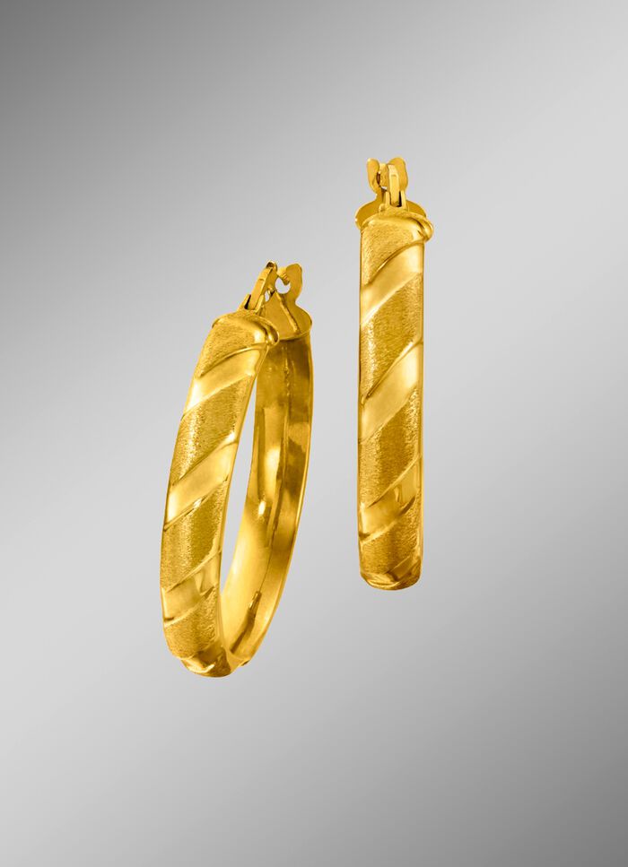 Deels gematteerde creoolse oorbellen 