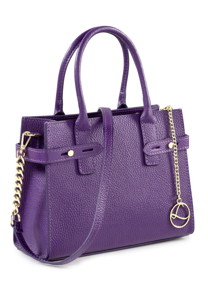 Laurina tas van generfd kalfsnappaleer PAARS