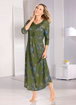 Laurina nachthemd, enkellang met rijkelijk motiefkant 